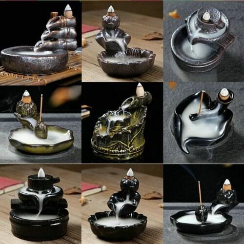 Incense Or Burner Creative Home Decor Lotus Bergamot Incense Censer Backflow Incense Burner Use In The Home Office Teahouse