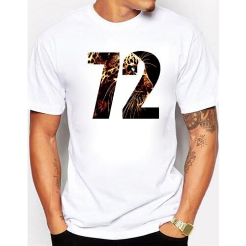 BLWHSA Newest Mens T-Shirt Fashion Short Sleeve Printed Leopard 72 Brand Clothing Funny Tee Shirts Hipster O-Neck Cool Tops