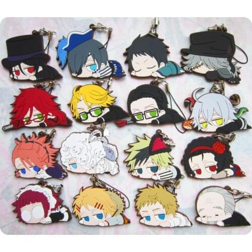 Anime Keychian Kuroshitsuji Black Butler Sebastian Book of Circus Undertaker JOKER Beast SNAKE Alll Members Keychian Keyrings