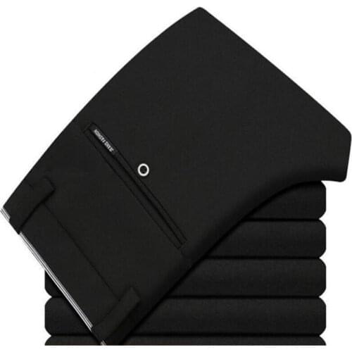 2019 Young mens business casual suit pants trousers spring summer slim Fit male business Suit trousers no-iron trousers