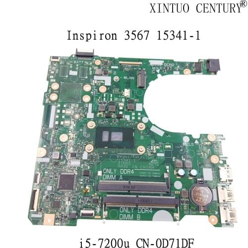CN-0D71DF 0D71DF D71DF For DELL Inspiron 3567 Laptop Motherboard With SR342 i5-7200u DDR4 15341-1 91N85 MB 100% Tested Fast Ship
