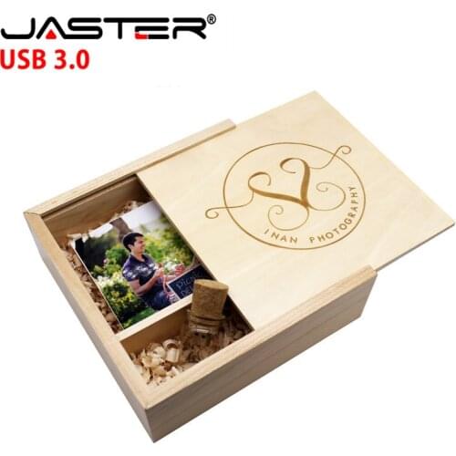JASTER Creative Wedding Photo Memories Wooden Album Box USB Stick 3.0 Flash Pen Drive for marriage