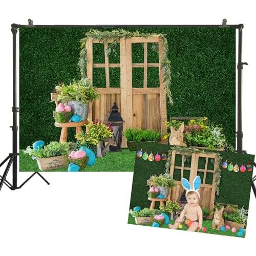 HUAYI Photo Background Easter Day Photography Backdrops Newborns Baby Child Studio Easter Bunny Spring Holiday Backdrop W-3874