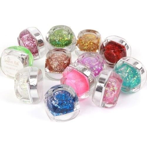 Nail Art Gel 12 Colors Colored Gel Acrylic Glitter Gel UV Gel Polish Free Shipping