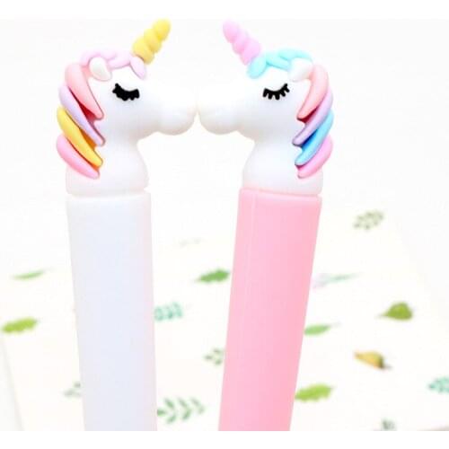 Jonvon Satone 20 Pcs Creative Gel Pen Unicorn Cute Neutral Pen Black 0.5 For Writing Wholesale School Supplies Caneta Escolar