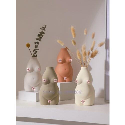 Ceramic Vase Abstract Human Body Nude Woman Modern Home Decoration Flower Arrangement Accessories Body Crafts Furnishings