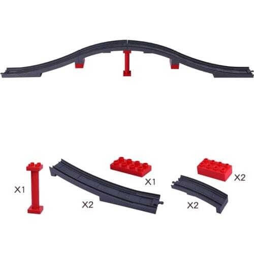 Big Size Building Blocks Accessories High way-Bridge Set Train Track Railway Big Size Assemble Brick Toys For Children Gifts