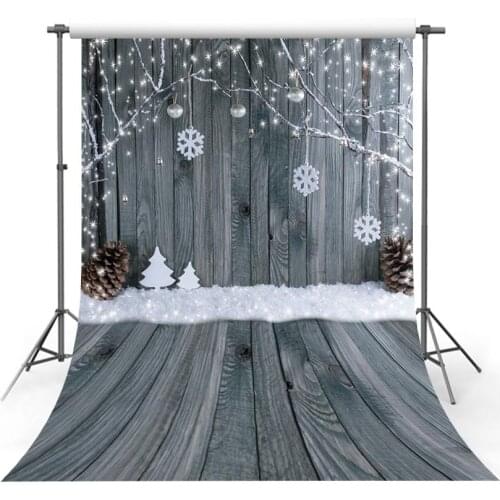 NeoBack Photography Background Christmas Gray Wood Wall Snowflake Backdrop Children Decor Backdrop Photo Studio photographic
