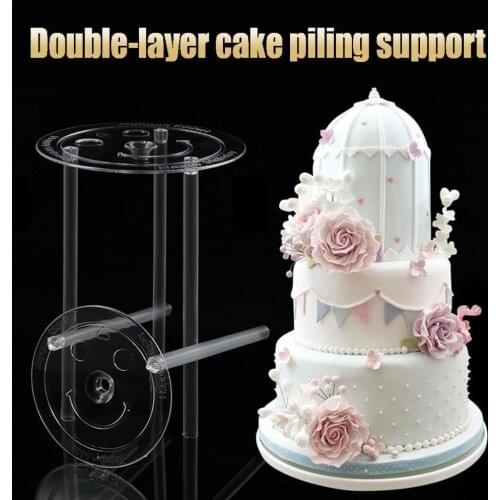 Multi-layer Transparent Cake Support Frame Practical Cake Stand Round Plastic Dessert Support Spacer Piling Bracket Kitchen Tool