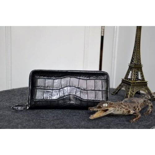 Men Luxury Quality Genuine/Real Crocodile Skin Leather Men Wallets + Men CLutch Alligator skin long credit card holder