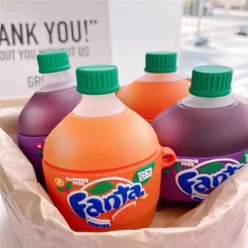 3D cartoon Orange Grape Soda bottle arphone soft Case For apple Airpods 1 2 Pro 3 Wireless charging Bluetooth headset cover
