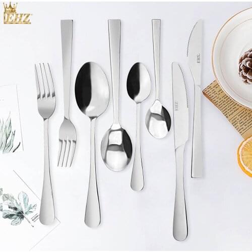 Stainless Steel Dinnerware Set Tableware Cutlery Set Dinner Fork Knife Coffee Spoon Kitchen Silverware Flatware Set