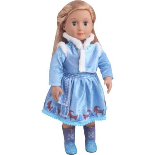 Blue New Dress Clothes fits for American 18" girl doll alexander doll best gift