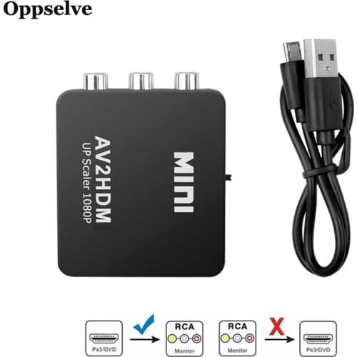For HDMI-compatible to AV Video Converter Box Portable 1080P Mini AV Adapter Converter Box for PS3 Smart Box Notebook Output