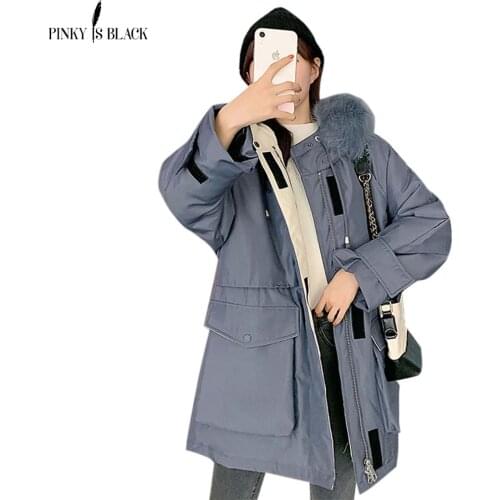 PinkyIsBlack Long Parkas 2020 New Autumn Military Winter Jackets Women Coats Thick Warm Big Fur Hooded Winter Coat Jacket Women