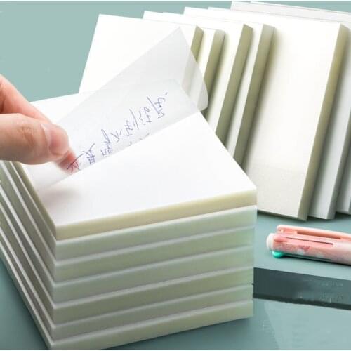 50 Sheets Clear Sticky Notes With Clips Simple High-value Sticky Paper For Student Office Sticky Notes