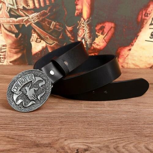 Western cowboy zinc alloy retro flower rider belt buckle mens belt gift