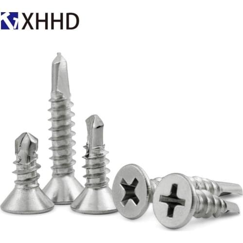Phillips Self Drilling screw Thread Cross Recessed Countersunk Self Tapping Bolt M3.5 M3.9 M4.2 M4.8 M5.5 M6 Stainless Steel