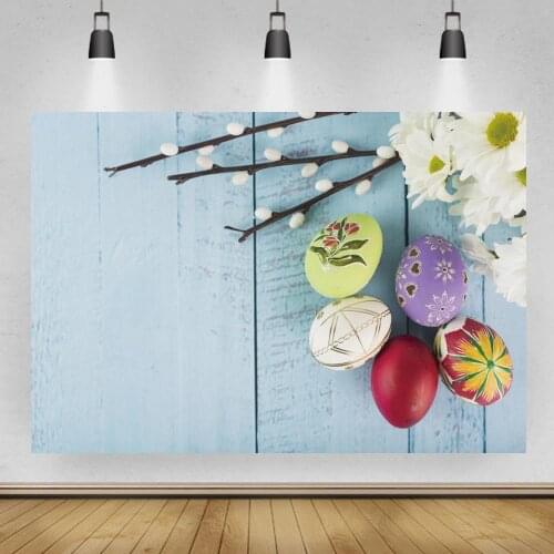 Happy Easter Eggs Decoration Wood Board Plank Photography Backdrops Newborn Baby Shower Pets Food Photo Backgrounds For Studio