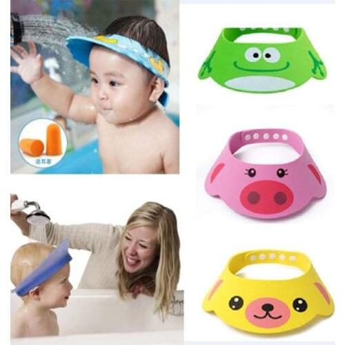 Kids Baby Shampoo Cap Cartoon Shampoo Bathing Shower Cap Wash Hair Shield Soft Security Product Waterproof Ear Protection