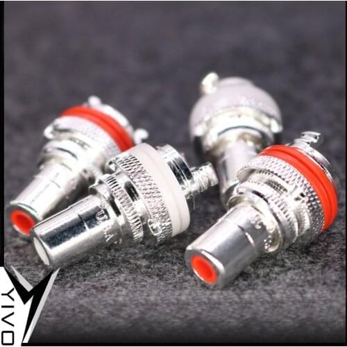 8pcs YIVO Hi-end HIFI XSSH Brass Copper Rhodium Silver plated female RCA connector 8mm Audio Jack Plug Terminal electric Socket
