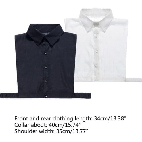 Solid Color Shirt Fake Collar Detachable Square Point False Collar Lapel Blouse 2XPC