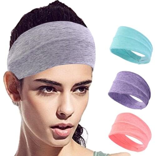 Sports Headband Elastic Sweat Band Yoga Cycling Sports Sweatband Women GYM Hair Band Breathable Head Wear Safty Solid Color New