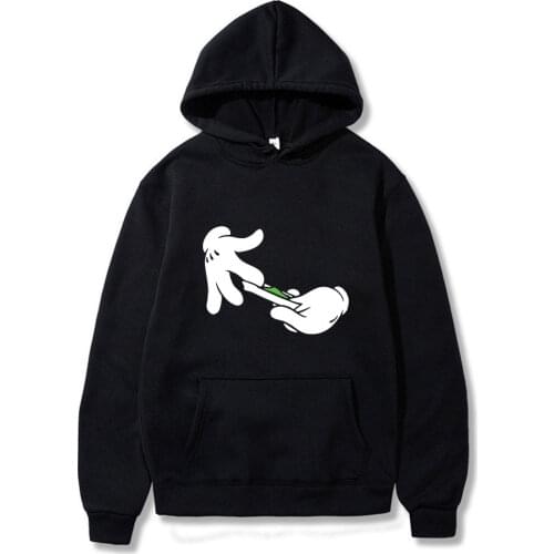 Funny Mikey Hands Rolling Blunt Joint Pot Weed 420 Mens Unisex Hoodie Cool Casual Pride Hoodies Men New Fashion Sweatshirt