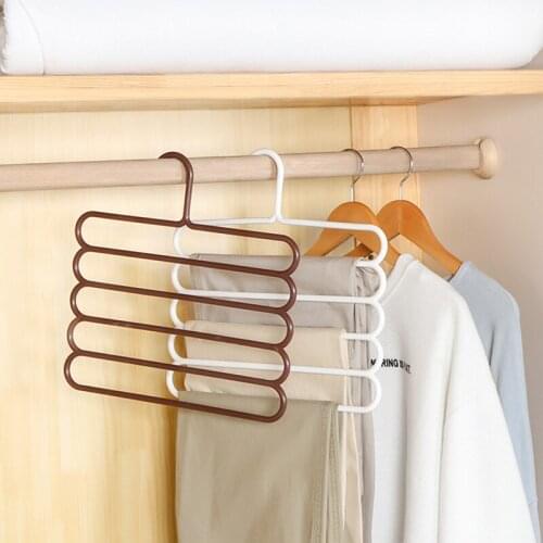Coat Hanger Multifunctional Pants Rack Anti-skid Multi-layer Pants Rack Wardrobe Magic Hanging Pants Scarf Storage Rack