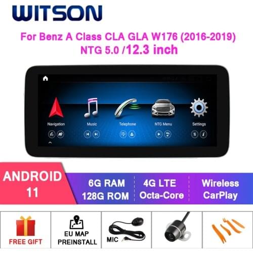 WITSON Android 10.0 12.3'' CAR Big Screen For MERCEDES-BENZ A Class CLA GLA W176 A160 A180 A200 A200 A250 A260 A45 4+64GB NTG5.0