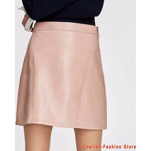 Winter Women Pu Leather Skirts Trendy Office Ladies Black Green Faux Leather Short Skirt Imitation Leather Womens Slim skirts