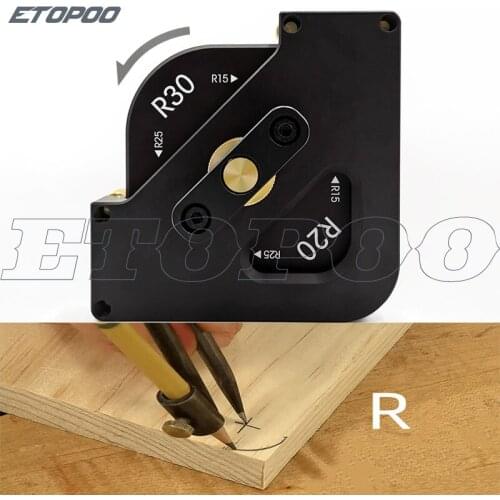 1Set Aluminium Alloy R15 R20 R25 R30 Contour Ruler Trimming R Angle Arc Template Fillet Gauge DIY Carpenter Woodworking Tools