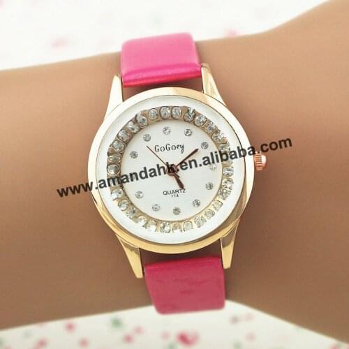 100pcs/lot Wholesale Gogoey 114 Fashion Rhinestone Watch Cute Casual Dress Women Rhinestone Watches Students Woman Wristwatches