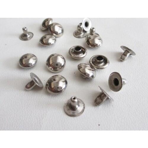 100 Pieces/Batch 5mm Mushroom Rivets Round Rivets Copper Faced Iron Leather Craft Wallet Fastening Buttons