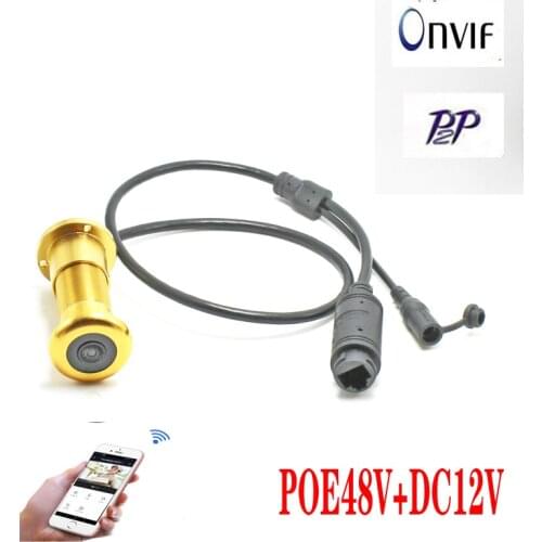 1080P HD Door Eye Hole H.265 1.56mm Lens Wide Angle 180 Degree CCTV Network Mini Peephole POE Door IP Camera P2P Onvif