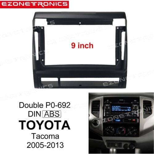 2Din Car DVD Frame Audio Fitting Adaptor Dash Trim Kits Facia Panel 9" For Toyota Tacoma 2005-2013 Double Din Radio Player