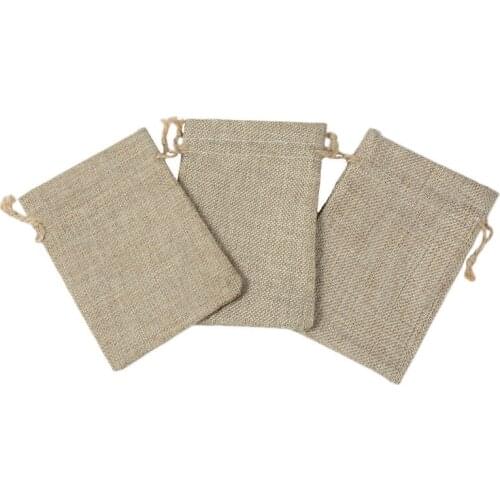 50pc10x15cm linen small bag jewelry toy storage bag gift drawstring bag wedding candy bag
