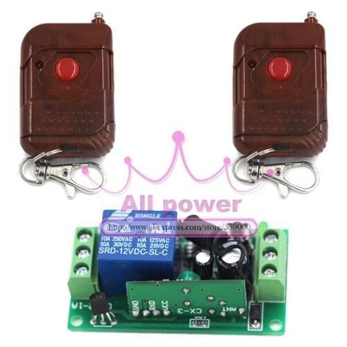 1CH wireless remote control switch 315mHZ 433mHZ RF transmitter Reiceiver Controller 1key learning code
