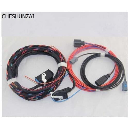 CHESHUNZAI For VW Emblem Flip Rear View Reversing Camera RVC Connect wiring harness For Golf 6 MK6 VI Passat B7 CC 4B0 973 712
