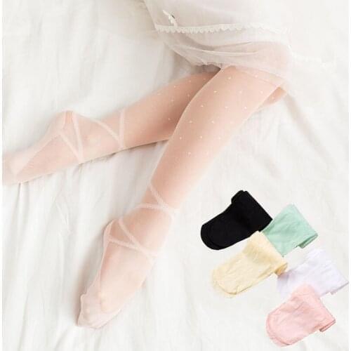 Childrens pantyhose summer ultra-thin 2-8 years girls ballet pattern Dot high quality Tights princess fashion stockings