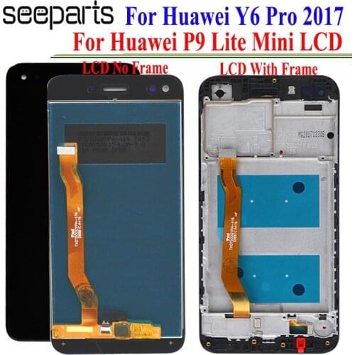 For Huawei P9 Lite Mini LCD Display Touch Screen Digitizer With Frame SLA-L02/SLA-L22/SLA-L03/Y6 Pro Assembly Replacement
