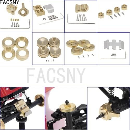 For 1/24 RC Crawler Axial SCX24 90081 Lowering Gravity Brass Heavy Counterweight Wheels Hex Differential Cover Steering Knuckles