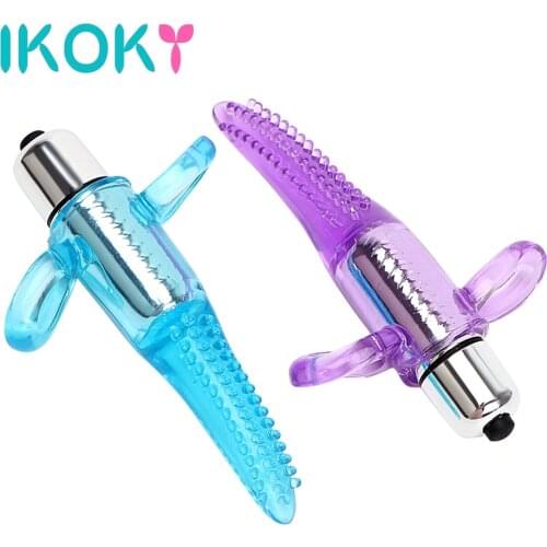 IKOKY Tongue Vibrator Oral Licking Finger Thorny Vibrating Toys G Spot Massager Clitoris Stimulator Sex Products for Women