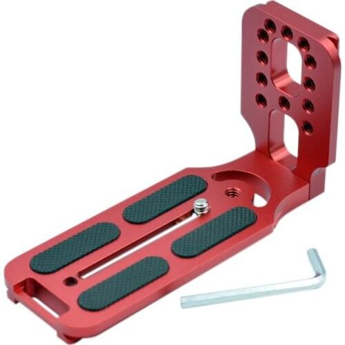 L130A Universal Vertical Quick Release L Plate Holder Grip Base for Canon Nikon Sony Fuji Olympus Camera Zhiyun Feiyu (Red)