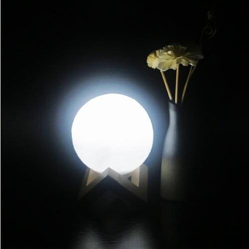 Linson 3D Print Led Moon Lamp Touch Sensor USB Rechargeable Night Light Bedroom Adjustable Moon Gift Led Light