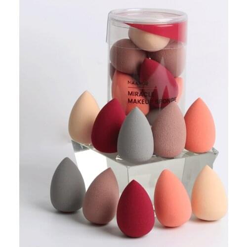 10pcs Mini Powder Puff Wet Dry Gourd Sponge Beauty Egg Without Powder Cushion Cute Solid Color Makeup Tools Portable Drop Shape
