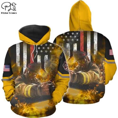 PLstar Cosmos Cool USA Firefighter Fireman 3D Print Hoodies Sweatshirts Zip Hooded For Men And Women Casual Streetwear Q17