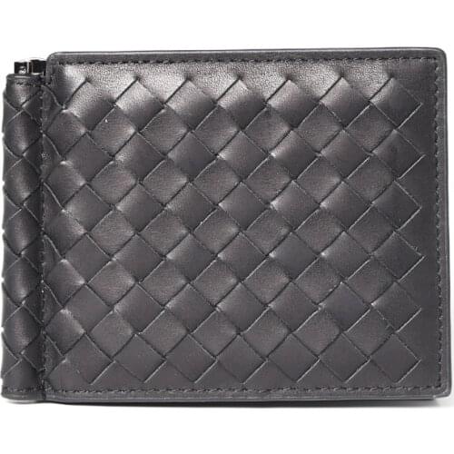 Mens Wallet Card Holder Cash Money Pocket Clip for Women and Man Money Clips Genuine Woven leather Luxury brand designer
