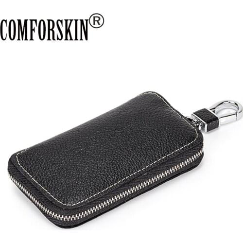 COMFORSKIN Genuine Leather Men Key Wallet Fashion Multi-function Key Holders For Male Dropshipping Casual Style Housekeepers