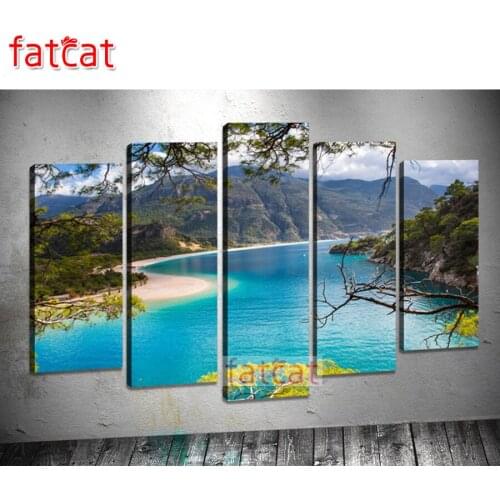 FATCAT Beautiful canyon scenery 5 Piece Diy Diamond Painting Full Square Round Drill Diamond Embroidery Sale Wall Decor AE3103